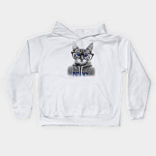 nerd cat Kids Hoodie